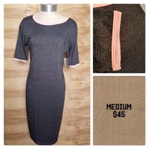 NWT LuLaRoe Julia Dress super SOFT pink/gray